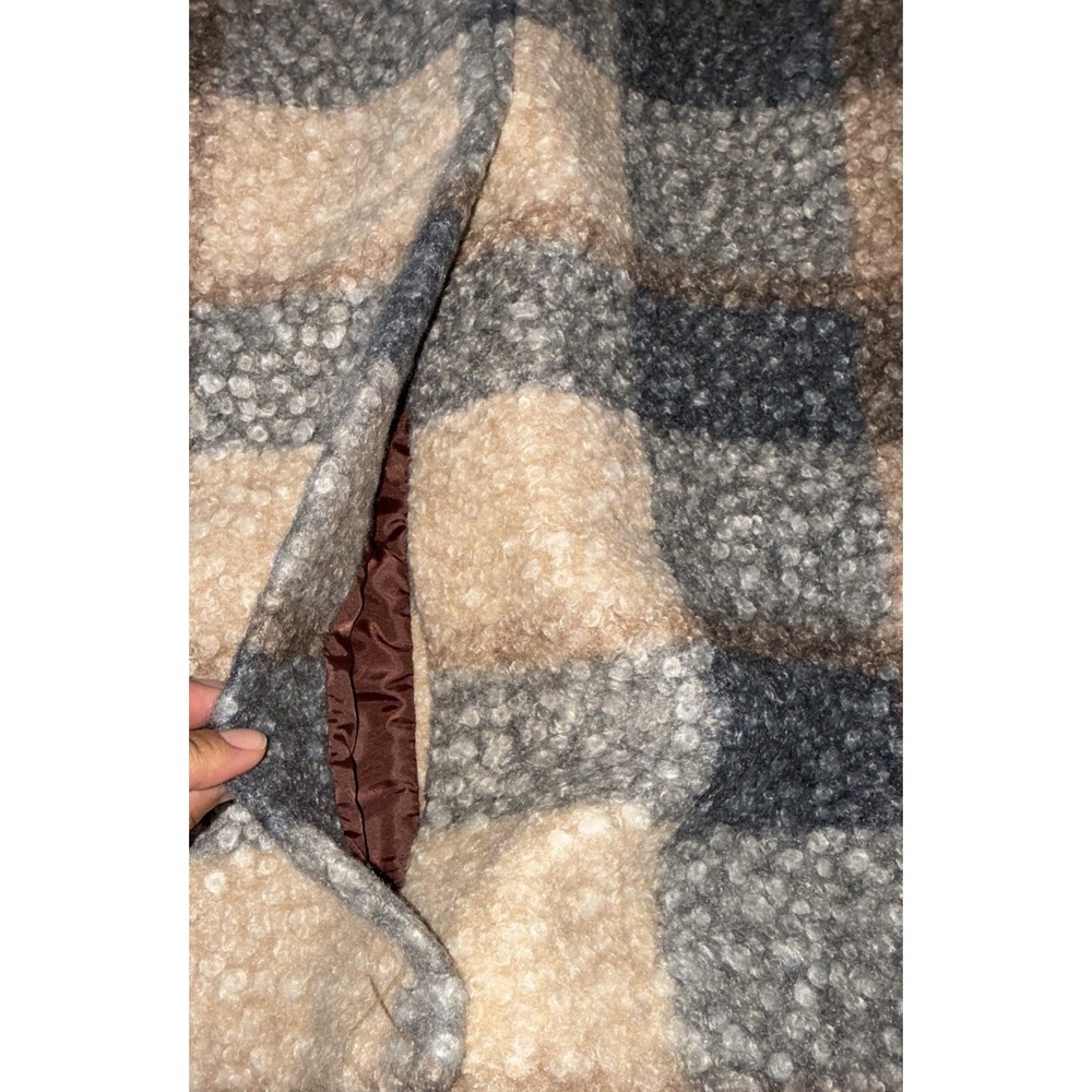Ellen Tracy Plaid Boucle Textured Midweight Coat Plaid Small MultiColor - Picture 11 of 12